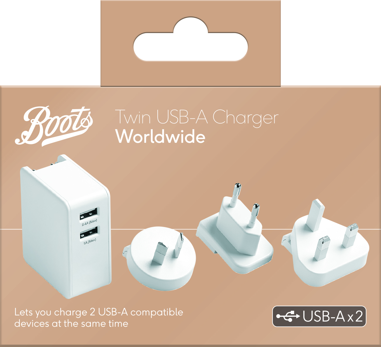 Boots Twin USB-A Charger Worldwide
