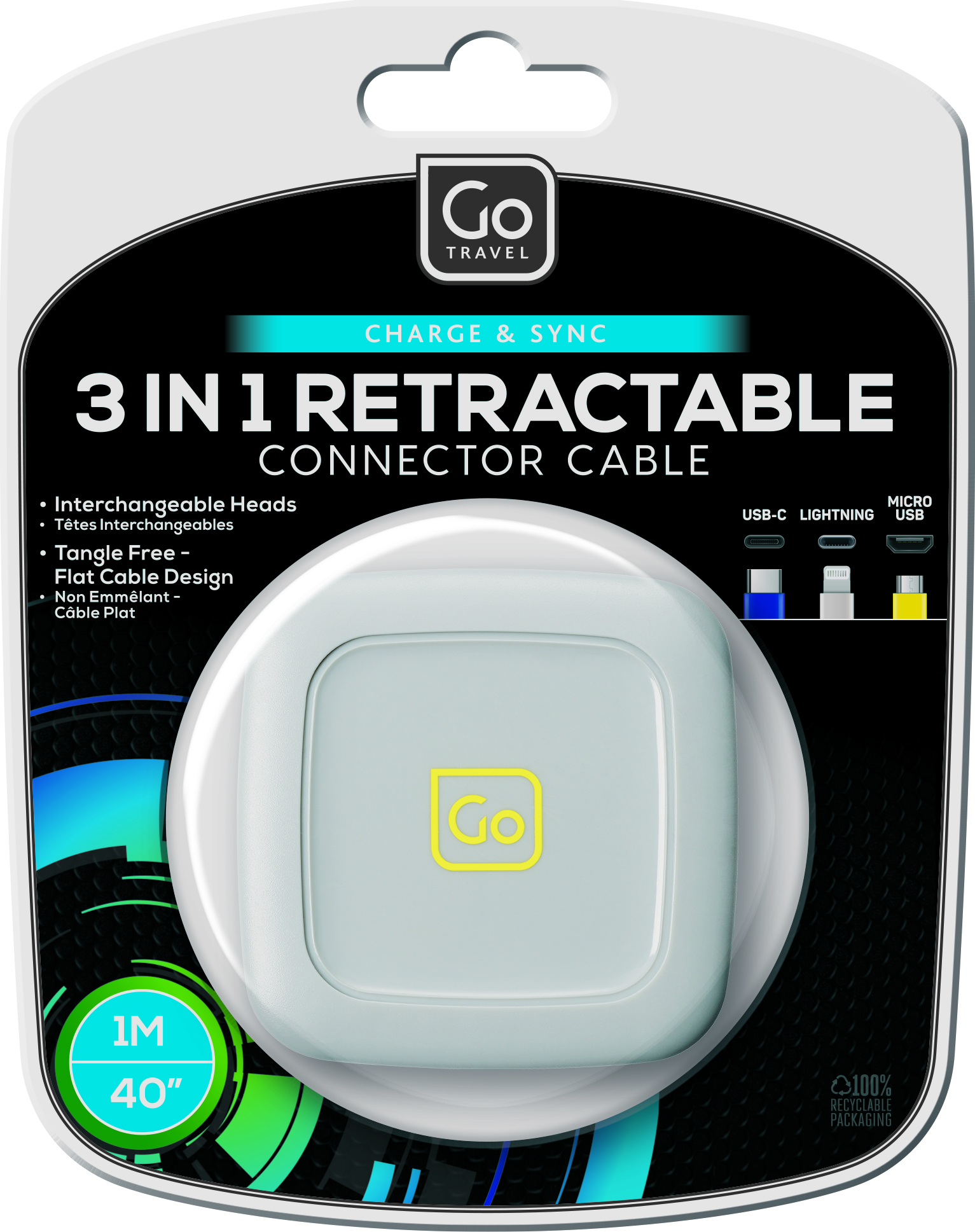 3 in 1 Retractable Connector Cable